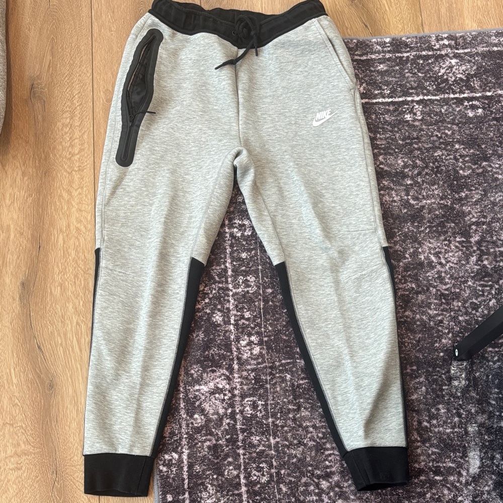 Nike Gray and Black KTech Fleece Joggers